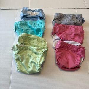 BumGenius Freetime All-in-One Cloth Diapers Lot- 7 Reusable Diapers - Multisize